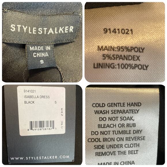 Style Stalker Isabella Black Asymmetrical Grommet Hem Long Sleeve Dress S NWT - Picture 10 of 10